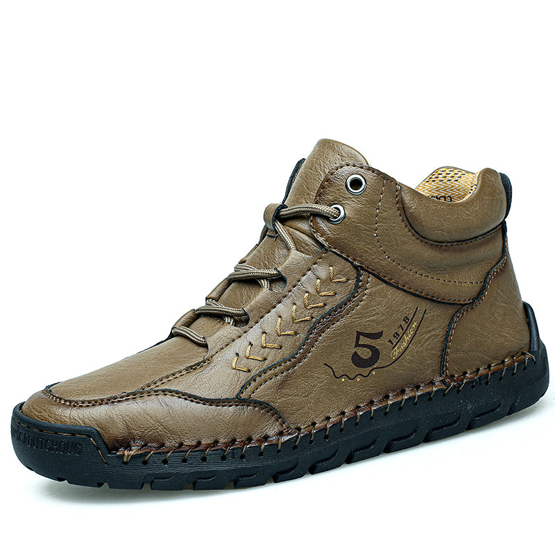 Breathable Casual Leather Shoes Men Handmade Autumn Outdoor Design Sneakers Ankle Boots for Men