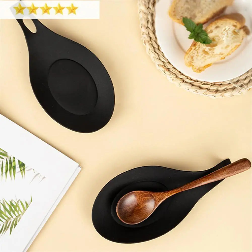 Heat Resistant Silicone Spoon Rest, Spatula Holder, Utensil Placemat Tray