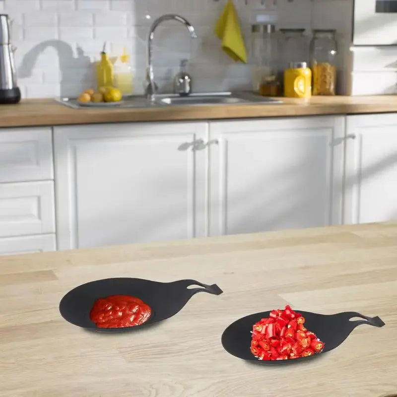Heat Resistant Silicone Spoon Rest, Spatula Holder, Utensil Placemat Tray