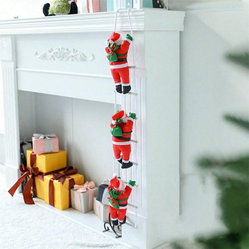 Climbing Rope Santa Claus Plush Doll Christmas Toy Gift Holiday Ornament Fireplace Decoration Chris 1