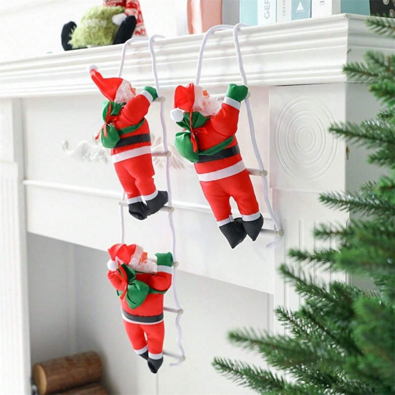 Climbing Rope Santa Claus Plush Doll Christmas Toy Gift Holiday Ornament Fireplace Decoration Chris 2