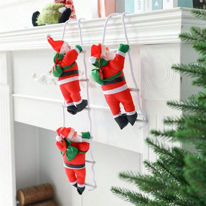 Climbing Rope Santa Claus Plush Doll Christmas Toy Gift Holiday Ornament Fireplace Decoration Chris 2