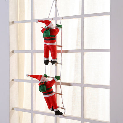 Climbing Rope Santa Claus Plush Doll Christmas Toy Gift Holiday Ornament Fireplace Decoration Chris 7