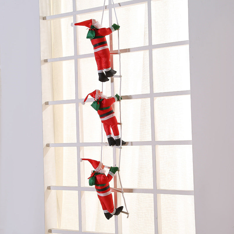 Climbing Rope Santa Claus Plush Doll Christmas Toy Gift Holiday Ornament Fireplace Decoration Chris 8