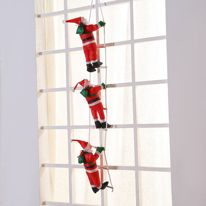 Climbing Rope Santa Claus Plush Doll Christmas Toy Gift Holiday Ornament Fireplace Decoration Chris 8
