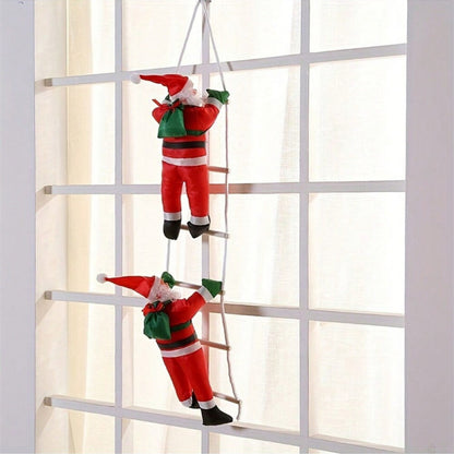 Climbing Rope Santa Claus Plush Doll Christmas Toy Gift Holiday Ornament Fireplace Decoration Chris 3