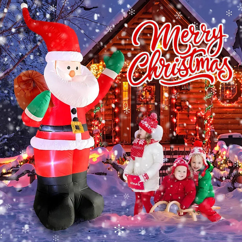 Backpack Santa Claus Christmas Decoration Inflatable Toys LED Light Indoor Outdoor Decor Holiday Gi 4