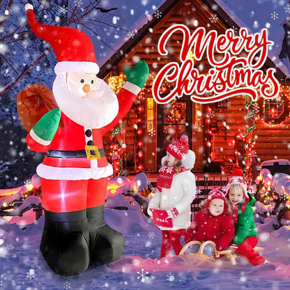 Backpack Santa Claus Christmas Decoration Inflatable Toys LED Light Indoor Outdoor Decor Holiday Gi 4