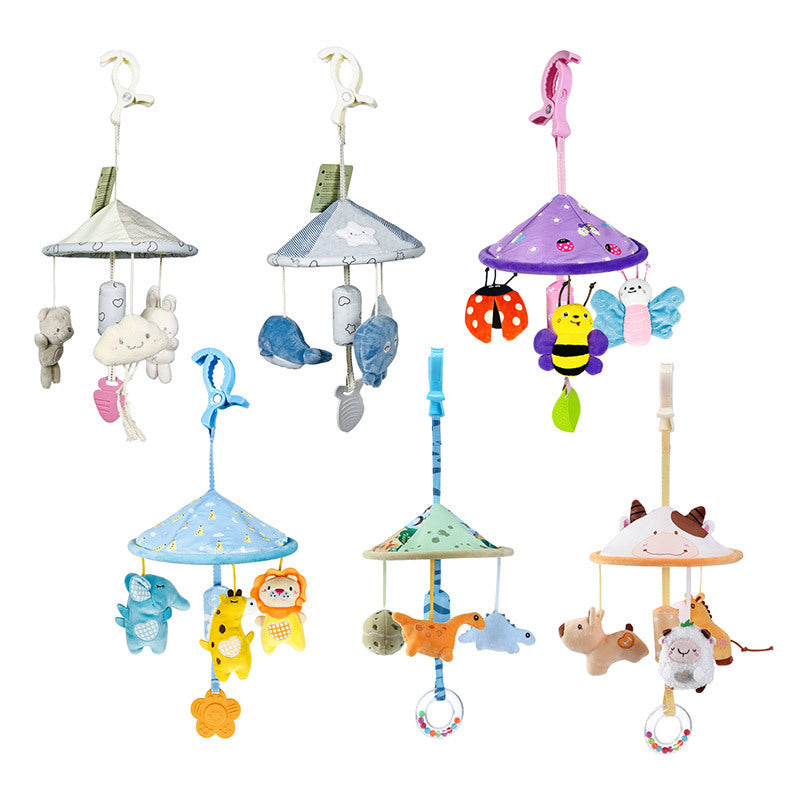 Crib Hanging Music Box Infant Rattle With Toy Bracket Bed Bell Car Seat Toy For Newborn Baby Girl A 1