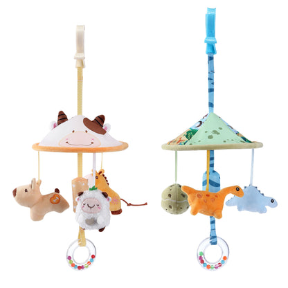 Crib Hanging Music Box Infant Rattle With Toy Bracket Bed Bell Car Seat Toy For Newborn Baby Girl A 2