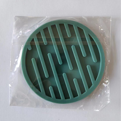 Heatresistant Silicone Coaster Antislip Round Striped Beverage Coaster Waterdraining Coasters 3