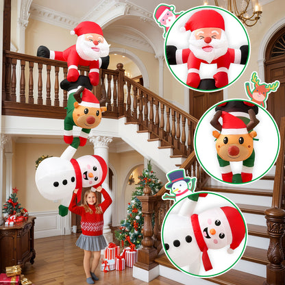 Christmas Inflatables Decor Climbing Santa Claus Xmas Decor For Beam Roof Tree Indoor Party Holiday 1