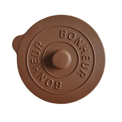 Round Creative Water Cup Lid, Simple Silicone Rubber Cover with Concave Embossed Letters, Leak-Proof