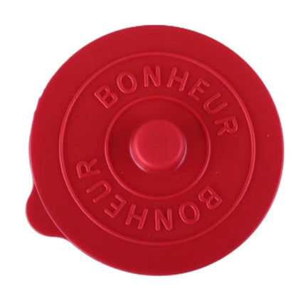 Round Creative Water Cup Lid, Simple Silicone Rubber Cover with Concave Embossed Letters, Leak-Proof