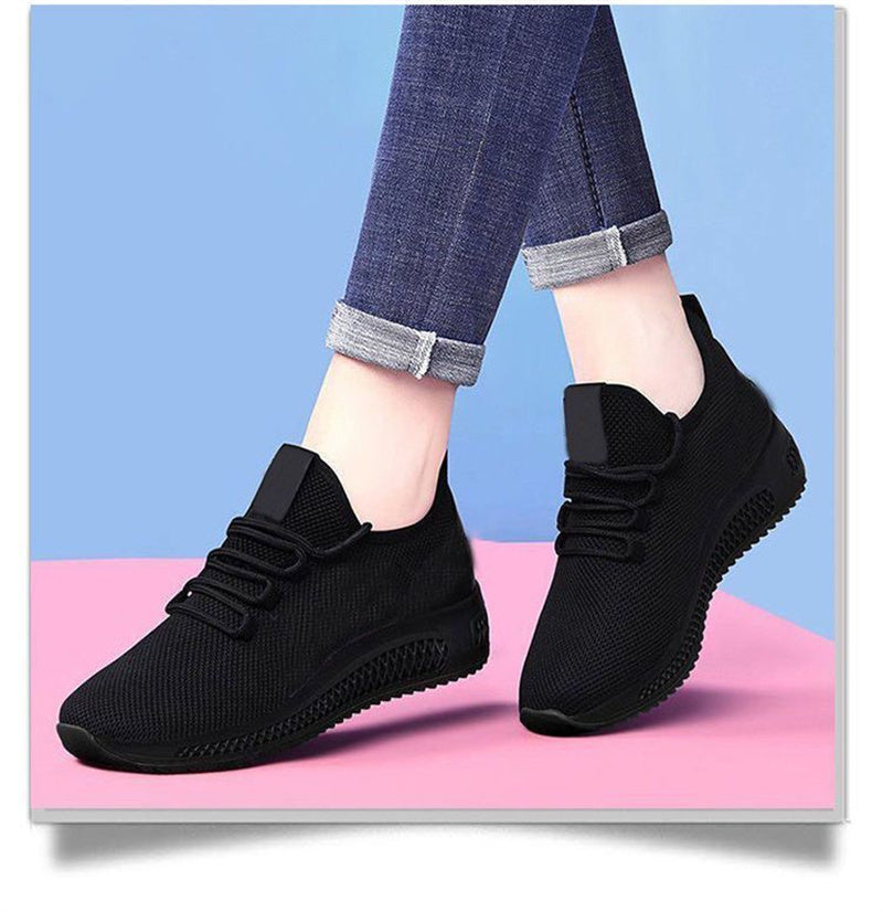 Breathable Round Toe Sneakers for Women Spring Summer Casual Comfortable Thick Sole Sports Shoes