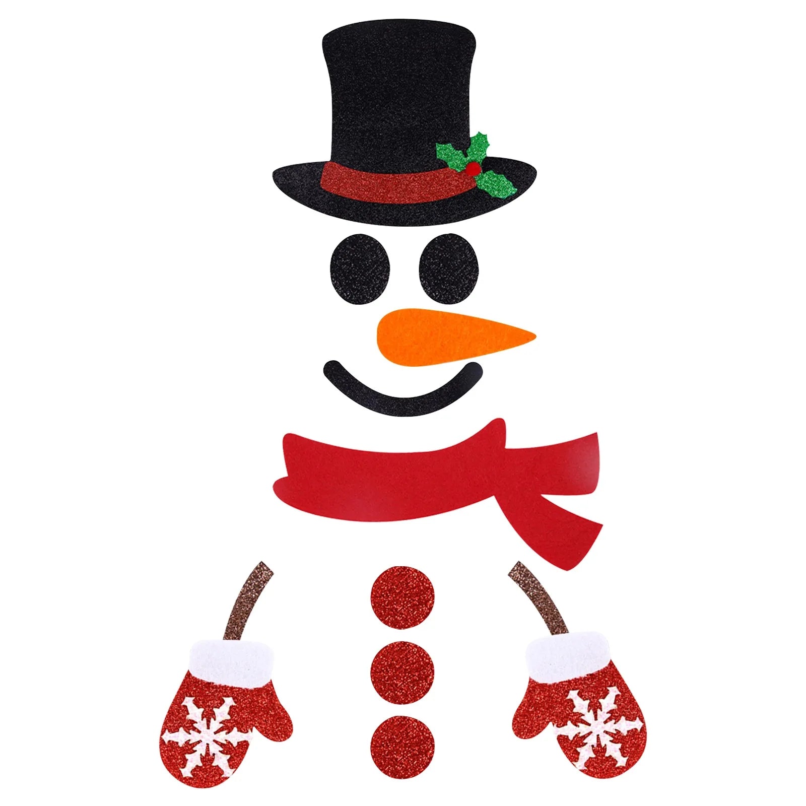 Felt Cloth Snowman, Elk Wall Sticker, Christmas Door Window Stickers Santa Claus Christmas Home Decoration