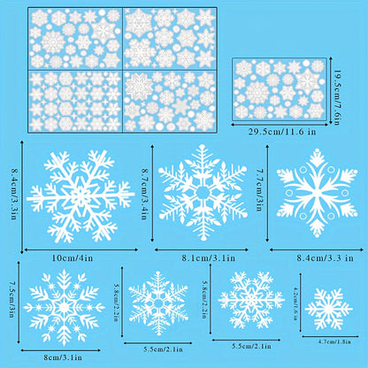Christmas Snowflake Window Flowers PVC Electrostatic Stickers For Glass Reusable Winter Decorative  4