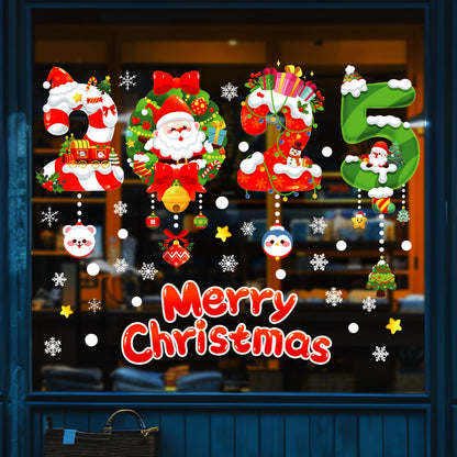 Christmas Snowflake Window Flowers PVC Electrostatic Stickers For Glass Reusable Winter Decorative  6