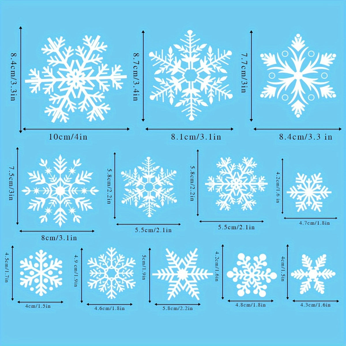 Christmas Snowflake Window Flowers PVC Electrostatic Stickers For Glass Reusable Winter Decorative  5