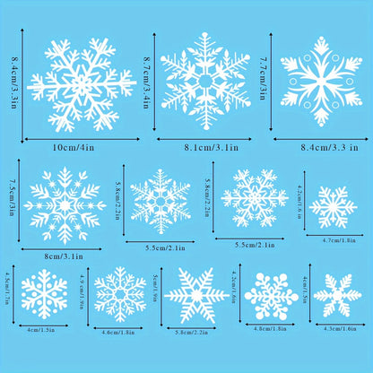 Christmas Snowflake Window Flowers PVC Electrostatic Stickers For Glass Reusable Winter Decorative  5