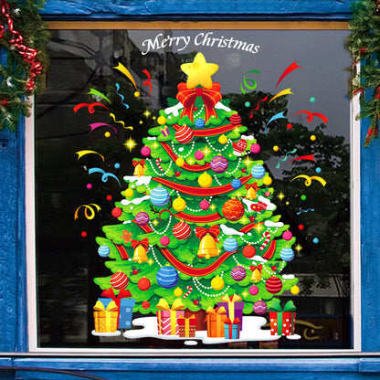 Christmas Snowflake Window Flowers PVC Electrostatic Stickers For Glass Reusable Winter Decorative  9