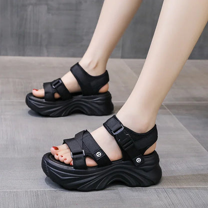 Breathable And Comfortable Womens Sandals Summer Thicksoled Elevated Beach Casual Sneakers 1