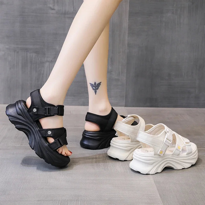 Breathable And Comfortable Womens Sandals Summer Thicksoled Elevated Beach Casual Sneakers 3
