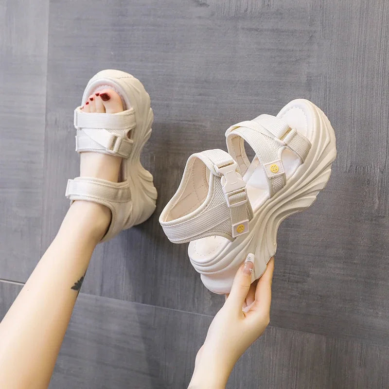 Breathable And Comfortable Womens Sandals Summer Thicksoled Elevated Beach Casual Sneakers 5
