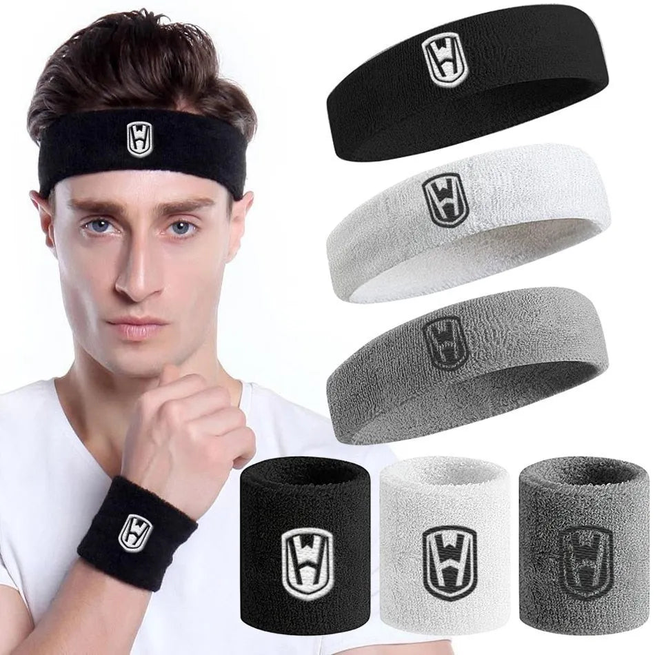 Elastic Sweatband WOSWEIR Cotton Athletic Headband for Basketball, Fitness, Gym, Men Women, Volleyball, Tennis