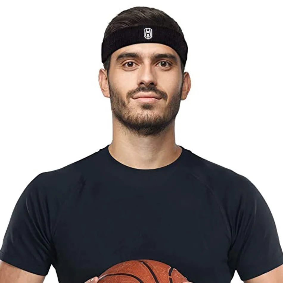 Elastic Sweatband WOSWEIR Cotton Athletic Headband For Basketball Fitness Gym Men Women Volleyball  3
