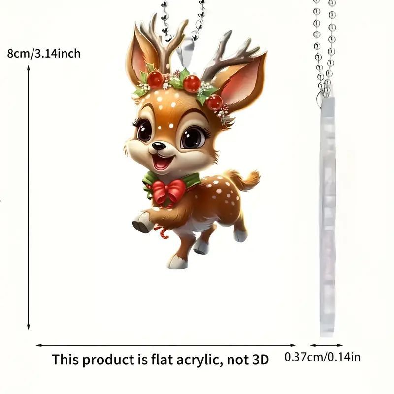 Christmas Cartoon Fawn Acrylic Tree Pendant Cute Elk Decorations For New Year Gifts And Party Decor 6