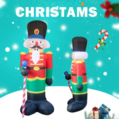 Inflatable Nutcracker Soldier Built In LED Light Christmas Decorations For Indoor Outdoor Home Yard 1