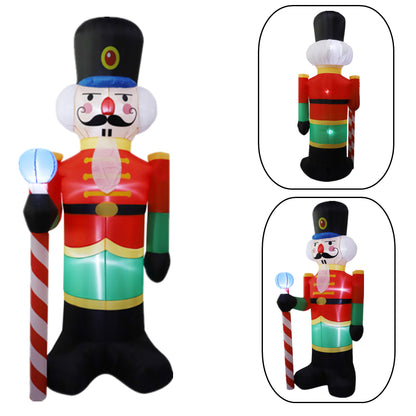 Inflatable Nutcracker Soldier Built In LED Light Christmas Decorations For Indoor Outdoor Home Yard 3