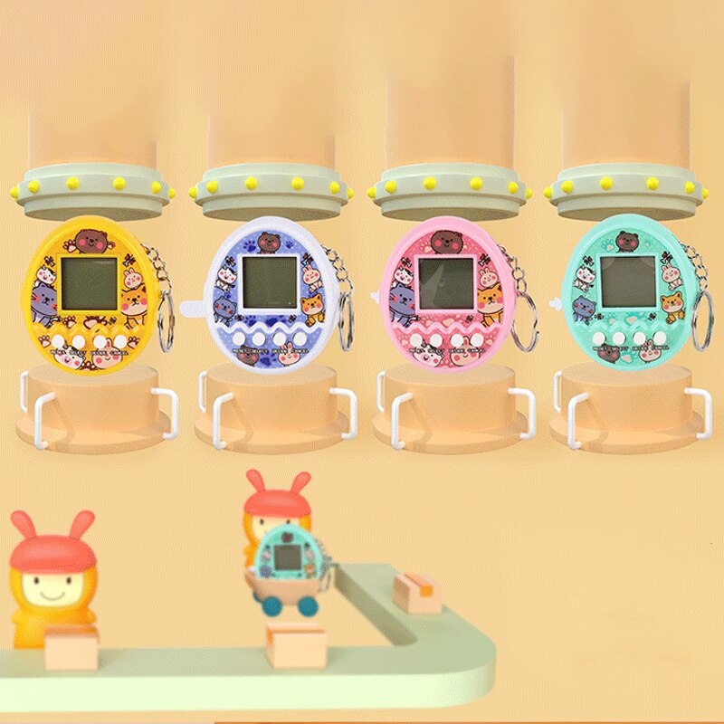 Mini Handheld Electronic Pet Game Console Cute Cartoon Virtual Pet Raising Machine Random Color Toy 3