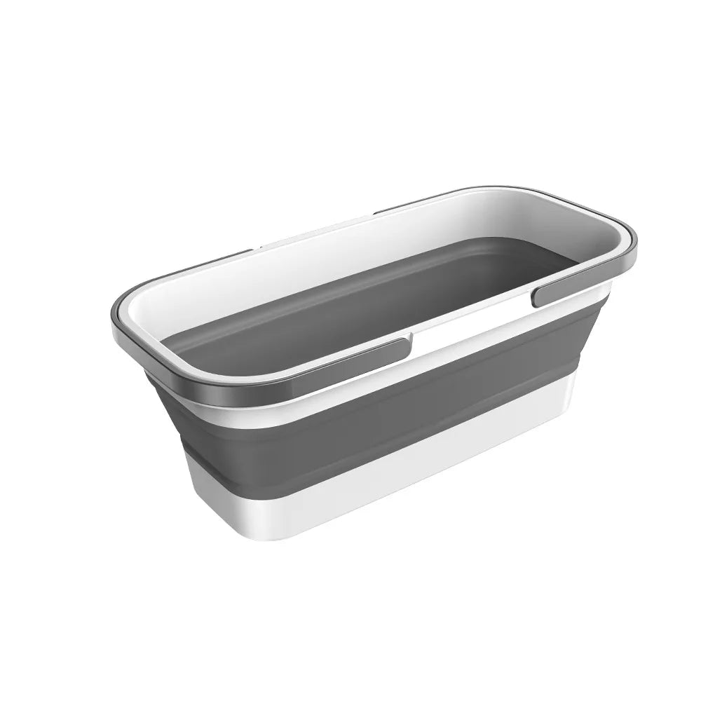 Foldable WIKHOSTAR Large Collapsible Plastic Bucket Rectangular Laundry Basket With Handle For Hous 5