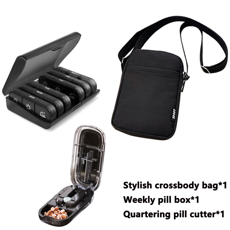 Newest Pill Cutter Storage Box, Portable Drug Tablet Divider, Dustproof Medicine Organizer, Crusher