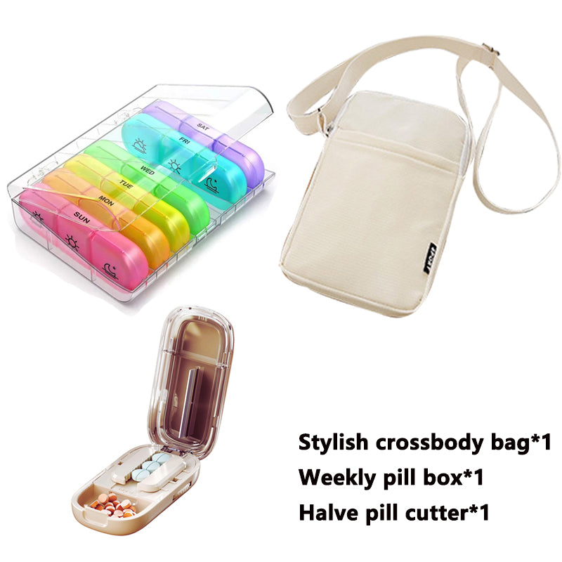 Newest Pill Cutter Storage Box, Portable Drug Tablet Divider, Dustproof Medicine Organizer, Crusher