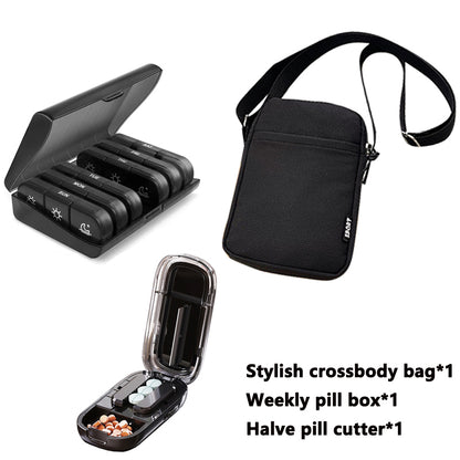 Newest Pill Cutter Storage Box, Portable Drug Tablet Divider, Dustproof Medicine Organizer, Crusher