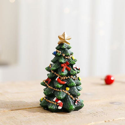 Mini Christmas Tree Resin Desktop Decorations for Christmas Ornaments Home Decor