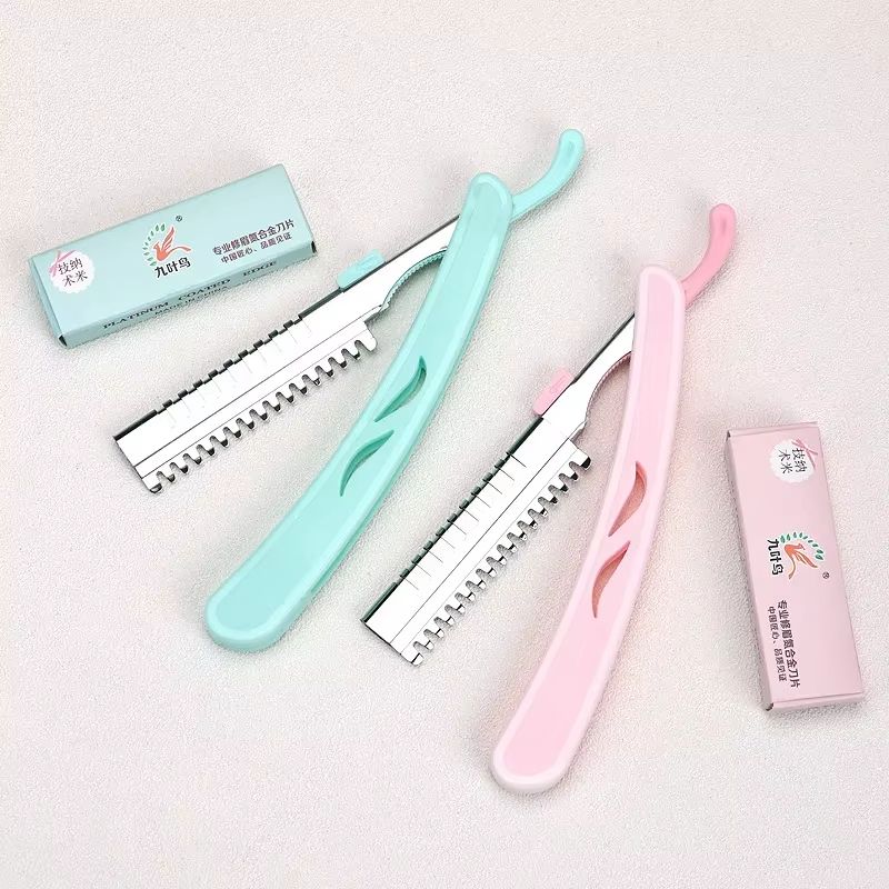 Karsyngirl 1 Pcs Folding Eyebrow Trimming Knife Holder Portable Eyebrow Trimmer Face Razor Makeup T 2