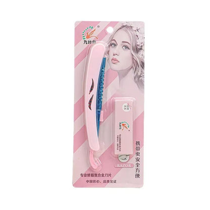 Karsyngirl 1 Pcs Folding Eyebrow Trimming Knife Holder Portable Eyebrow Trimmer Face Razor Makeup T 4