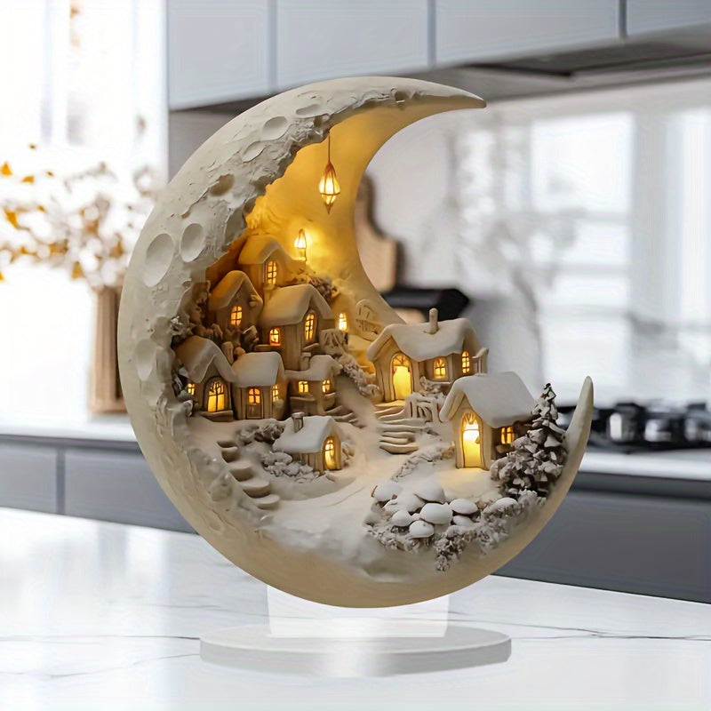 Christmas Tree Desktop Ornament, DIY Acrylic Plaque, Moonhouse Merry Christmas Decoration for New Years Party Gifts