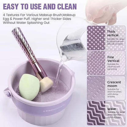 Makeup Brush Cleaning Bucket With Drying Rack And Storage Box 3