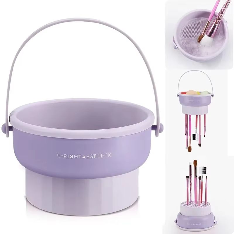 Makeup Brush Cleaning Bucket With Drying Rack And Storage Box 7