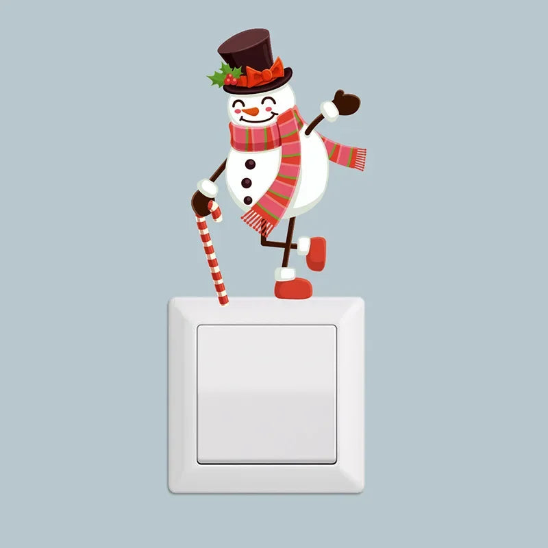 Decorative Removable Wall Stickers Xmas Wall Switch Stickers New Year Christmas Decoration 4