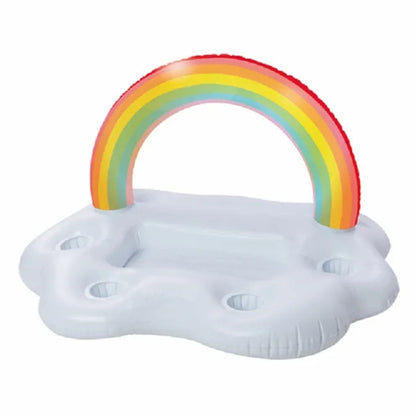 Rainbow Inflatable Toys Beer Drinking Cooler Table Tray Pool Party Float Summer Beach Ring 5