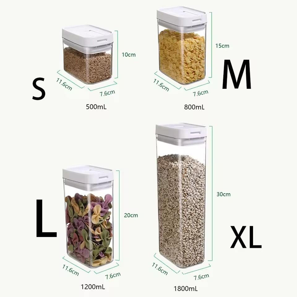 Clear Plastic Airtight Storage Jar For Snacks Cereals  Dry Goods 8