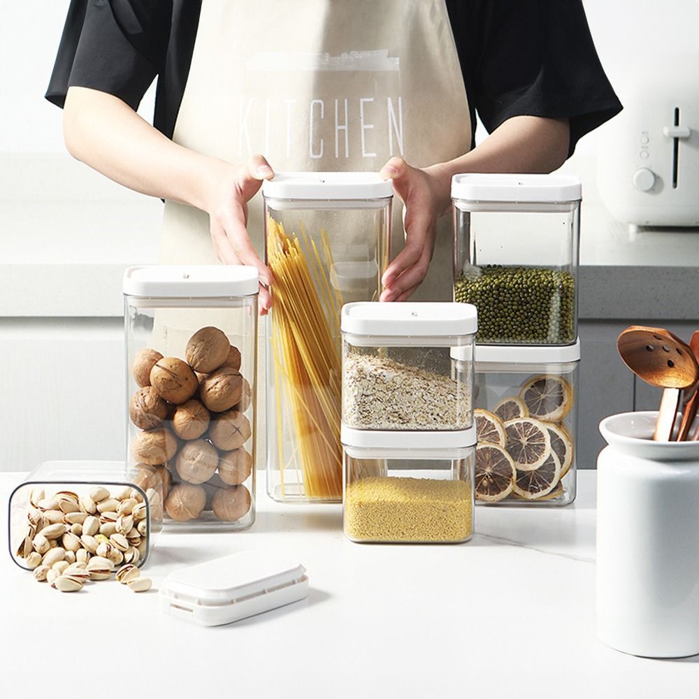 Clear Plastic Airtight Storage Jar For Snacks Cereals  Dry Goods 2