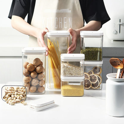 Clear Plastic Airtight Storage Jar For Snacks Cereals  Dry Goods 2