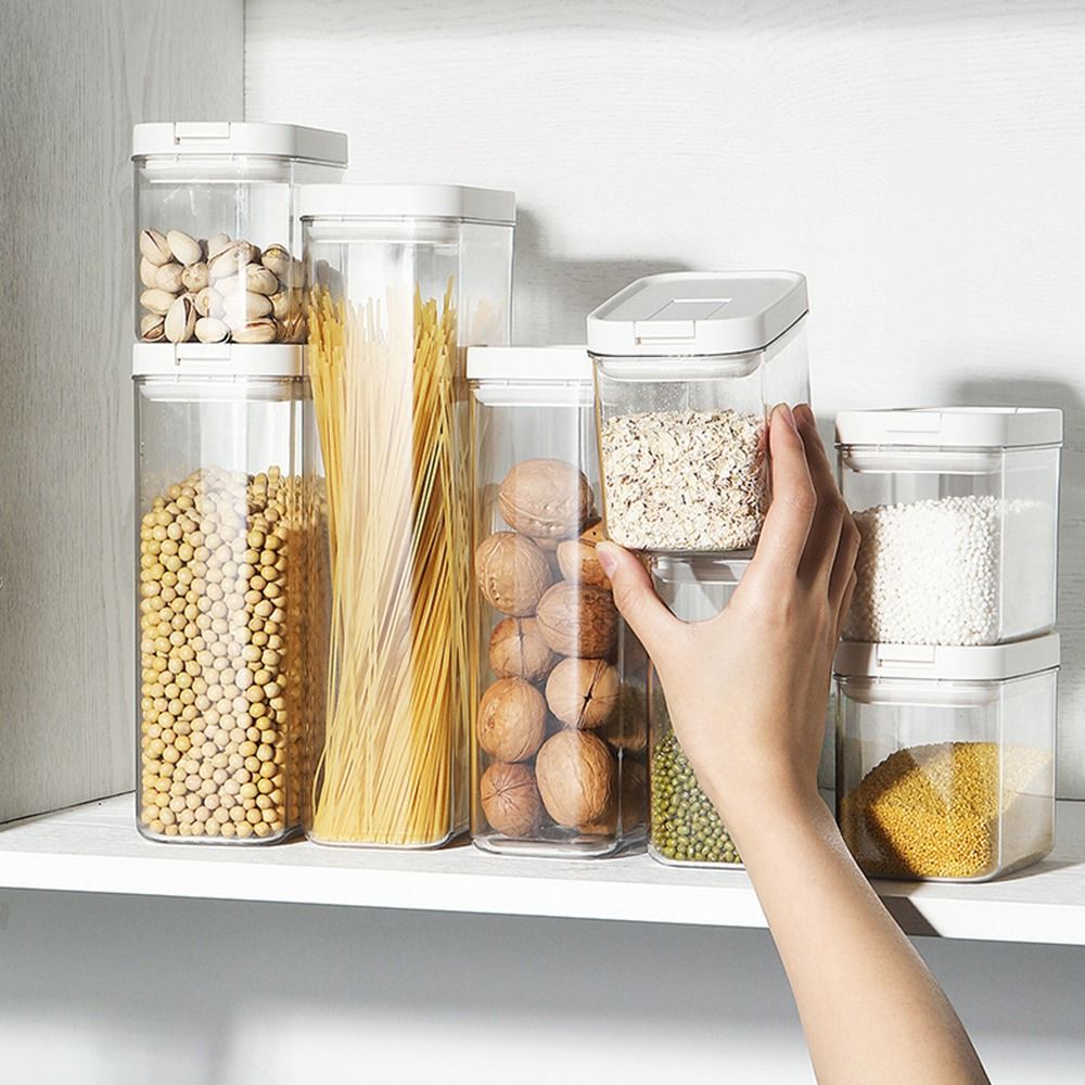 Clear Plastic Airtight Storage Jar For Snacks Cereals  Dry Goods 3